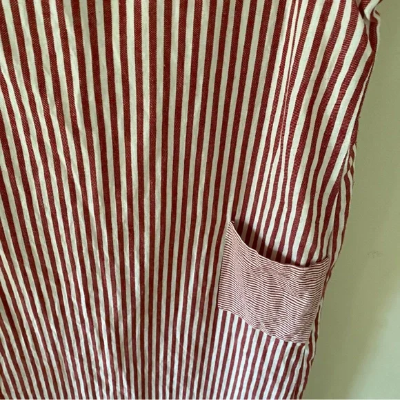 Roolee Striped Ruffled Midi Dress Size 13-14 Girls Tall Pockets Red White - Picture 5 of 9